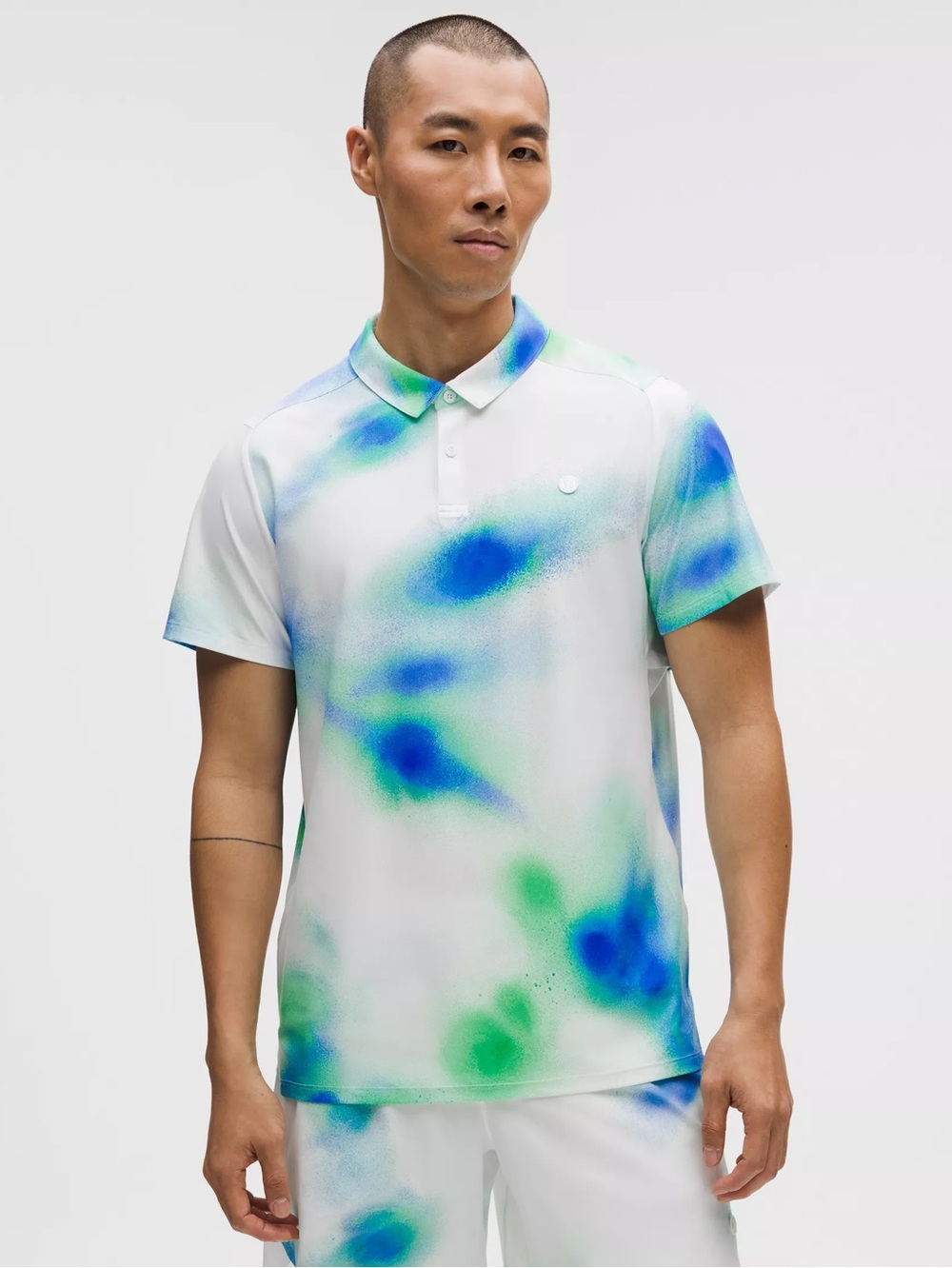 lululemon ventilated tennis polo spray slam blue large